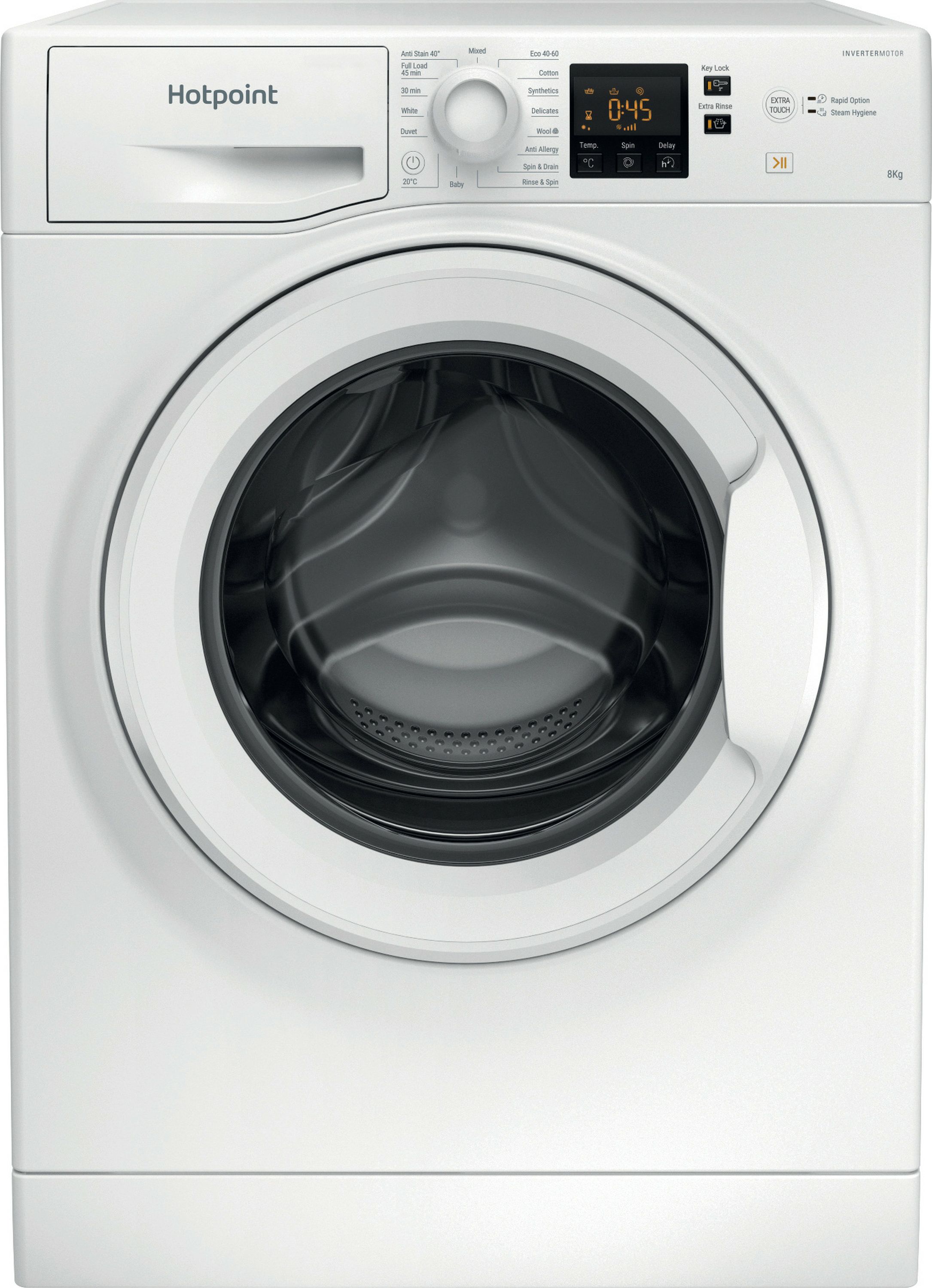 Hotpoint Anti-Stain NSWM 846 W UK 8kg Washing Machine with 1400 rpm - White - A Rated, White