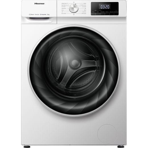 Hisense WFQY801418VJM 8Kg Washing Machine with 1400 rpm - White - B Rated