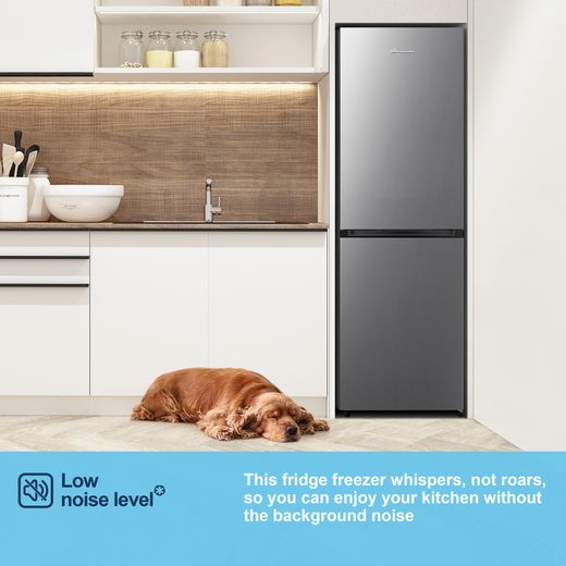 Fridgemaster MC55251DS 182cm 50/50 No Frost Fridge Freezer - Silver - Annotation - Low noise shot