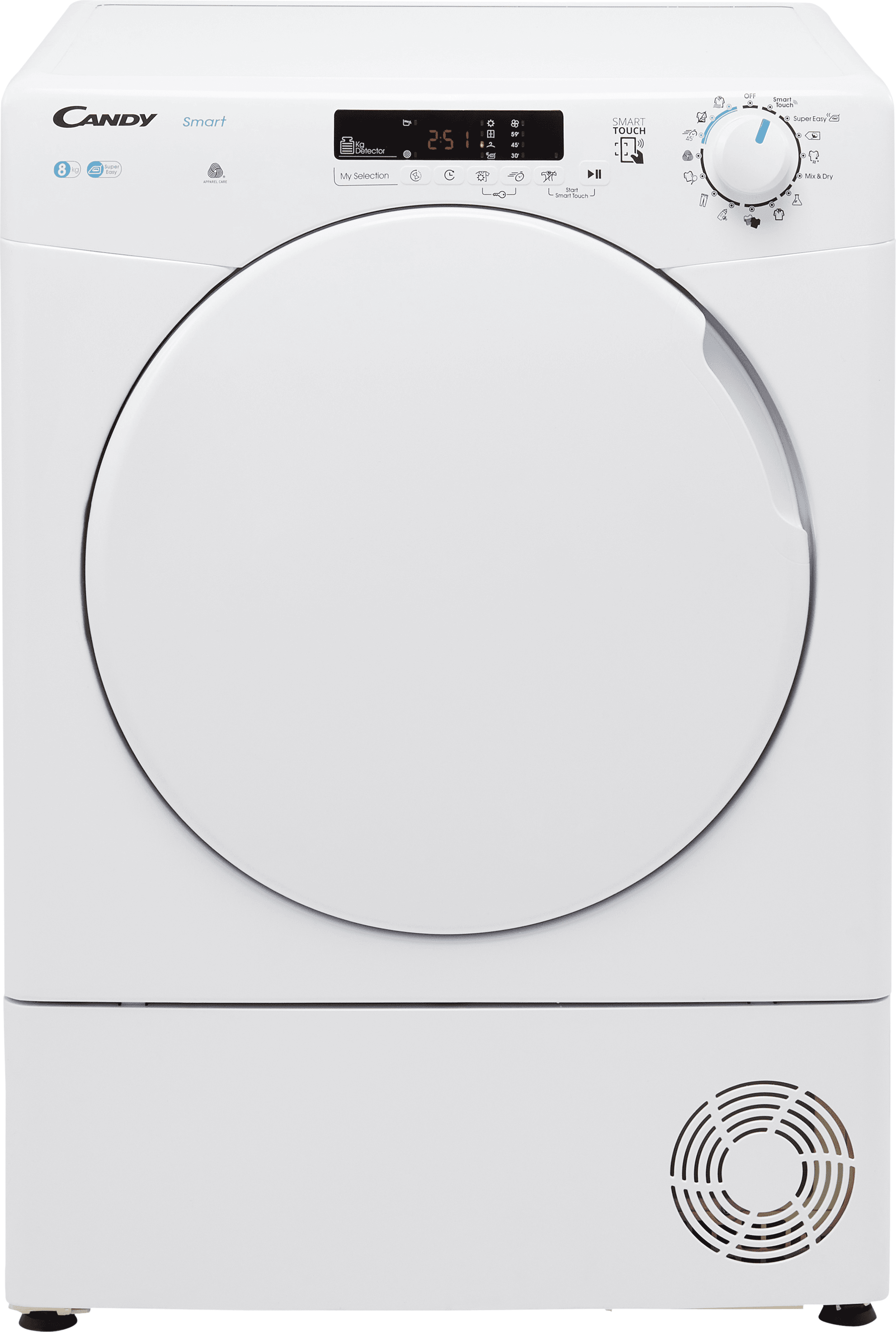 Candy Smart CSEC8DF 8Kg Condenser Tumble Dryer - White - B Rated, White