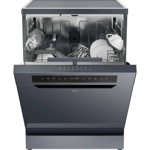 Hoover H-DISH 500 Standard Dishwasher - Anthracite - Front with door open shot