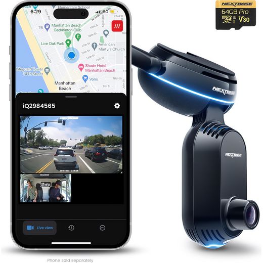 Nextbase iQ 4K Smart 4K Ultra HD Dash Cam - Black - Annotation - Phone sold separately shot