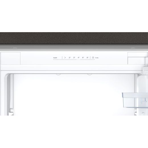 Bosch Integrated Fridge Freezer with Sliding Door Fixing Kit - White - Close up control panel shot