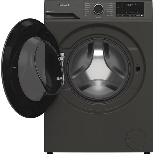 Hotpoint Fabric Care HBCA 123G CARE UK 12kg Washing Machine with 1400 rpm - Graphite - Front with door open shot