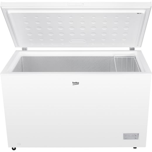 Beko Chest Freezer - White - Front with lid open shot