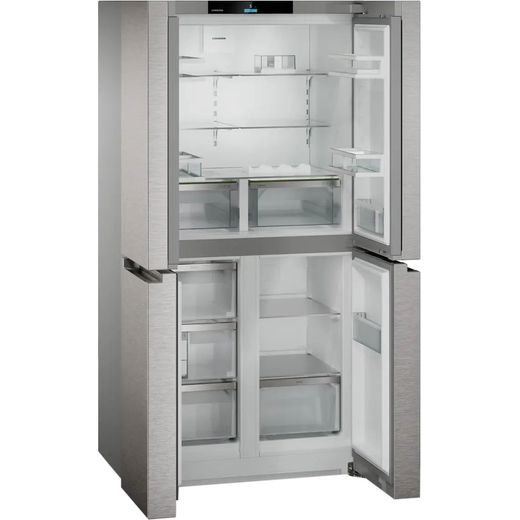 Liebherr Pure American Fridge Freezer - Stainless Steel - Right perpsective door open shot