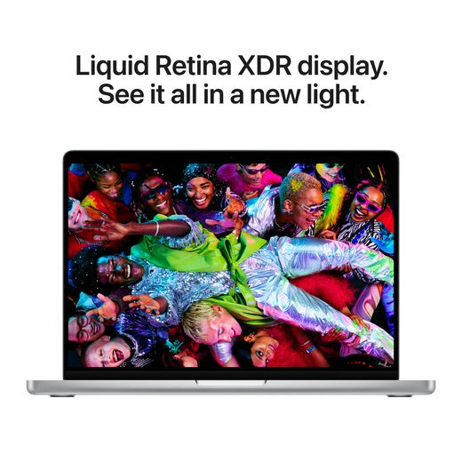 Apple MacBook Pro, M5, 32GB RAM, 10 Core GPU, 512GB, 2025 - Silver - Annotation - Liquid retina display shot