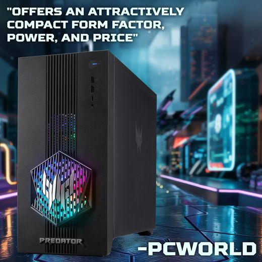 Acer Predator PO3-665 Gaming PC - NVIDIA® GeForce RTX™ 5070, Intel® Core™ i5, 512GB SSD - Black - Annotation - Review shot1, Black_4