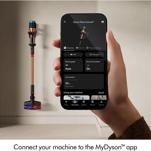 Dyson V16 Piston Animal™ Submarine™ Wet & Dry Cordless Vacuum Cleaner - Black / Copper - Annotation - My dyson app shot