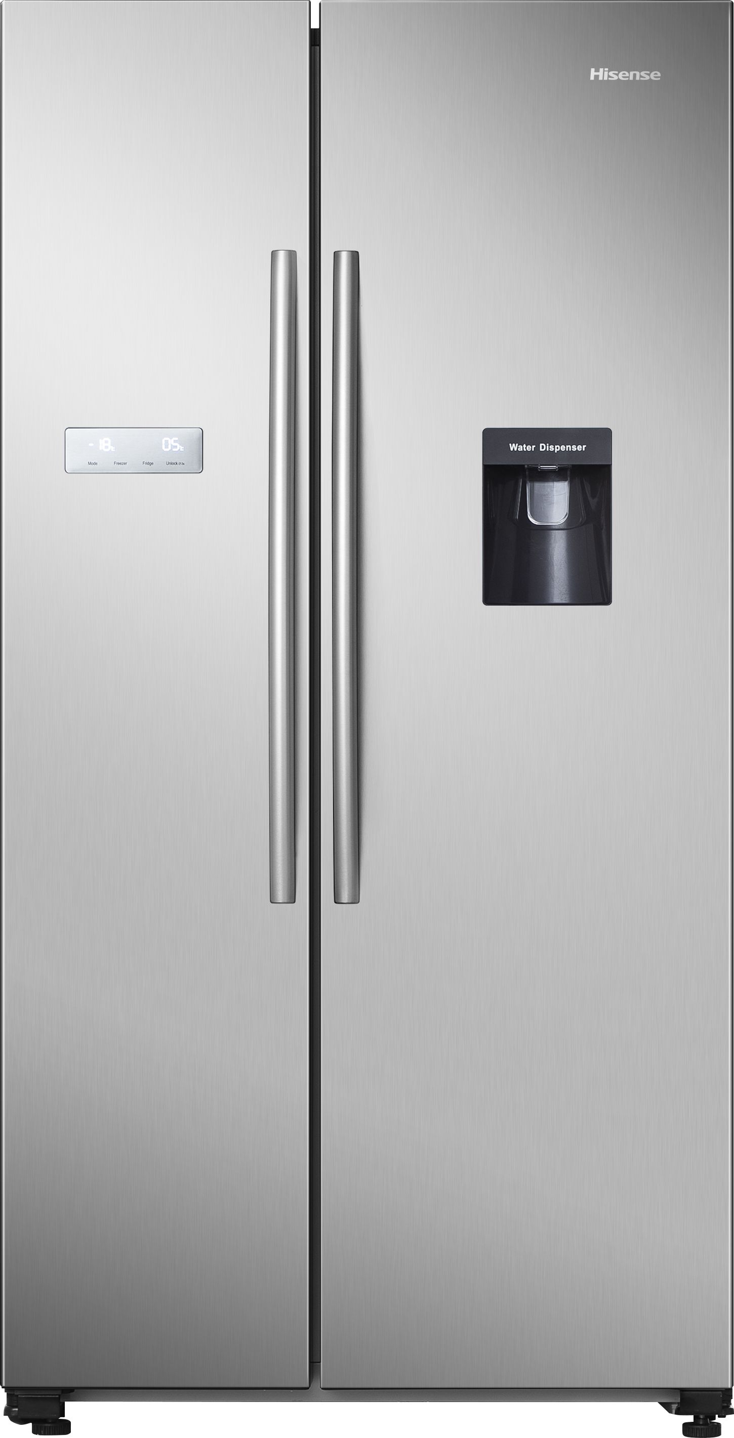 Hisense RS741N4WCE Non-Plumbed Total No Frost American Fridge Freezer - Stainless Steel - E Rated, Stainless Steel