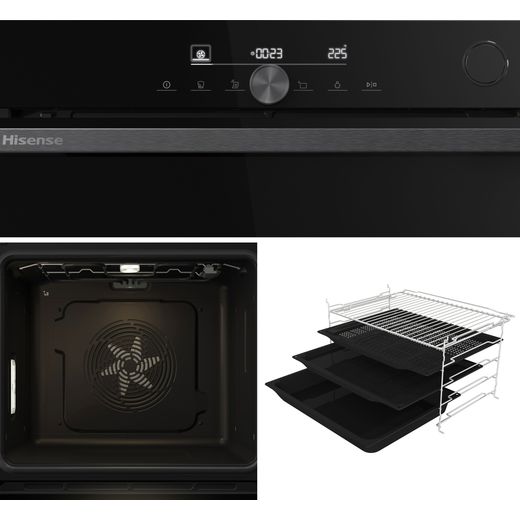 Hisense Hi6 SE BSA66331PBDGUK Built In Electric Single Oven - Black - close up detail shot
