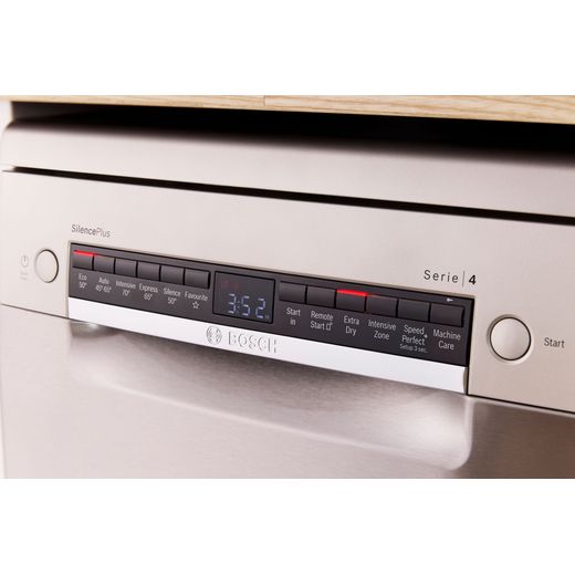 Bosch Series 4 Slimline Dishwasher - Silver Inox - Control panel shot