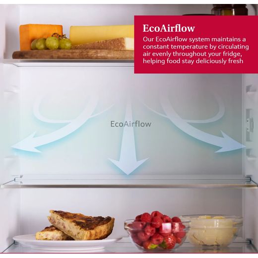 NEFF KI7962FD0G 194cm Integrated Frost Free Fridge Freezer with Fixed Door Hinge - White - Annotation - EcoAirflow