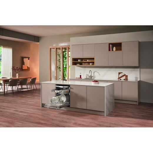 Miele Fully Integrated Standard Dishwasher - Clean Steel - Dishwasher in kitchen shot 