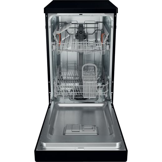 Hotpoint Slimline Dishwasher - Black - Door open