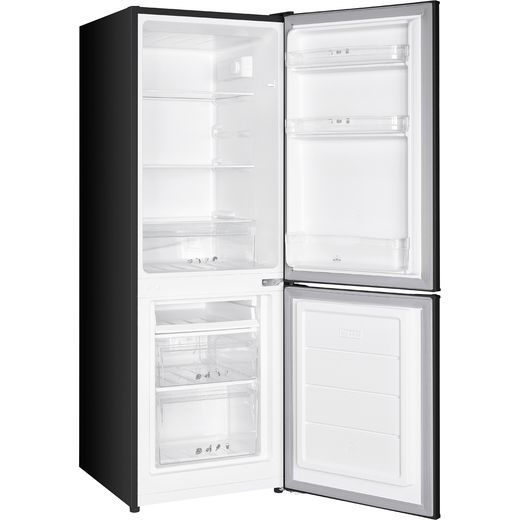 Russell Hobbs RH143FF492E1B 14cm 70/30 Fridge Freezer with Door-on-door - Black - Right perpsective with door open shot
