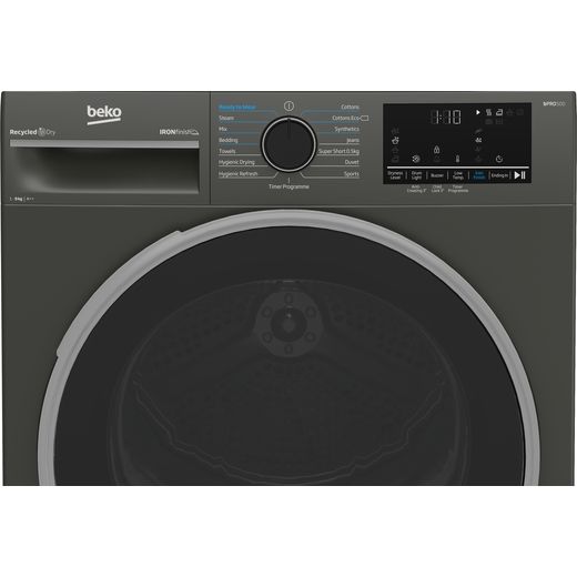Beko bPRO 500 B5T49231IG 9Kg Heat Pump Tumble Dryer - Anthracite - Close up shot