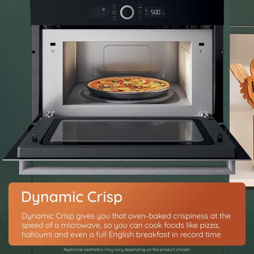 Hotpoint Class 8 HCW9OWPHTSBUK 53 Litre 46cm High, Built In Microwave With Grill - Black - Annotation - Dynamic Crisp