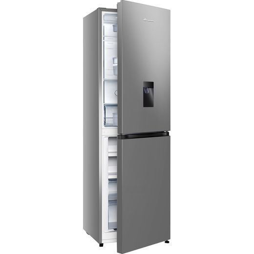 Fridgemaster 50/50 Frost Free Fridge Freezer - Silver - Right perspective half opne shot