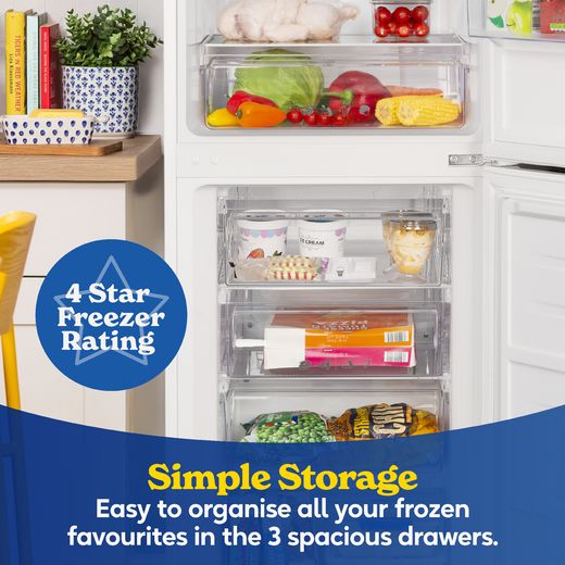 Russell Hobbs RH181TNF552E2W 181cm 50/50 Frost Free Fridge Freezer - White - Annotation - Simple storage