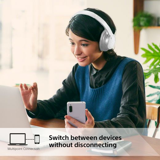 Sony WH-CH720N Wireless Noise Cancelling Over-ear Headphones - White - Annotation - Switch between devices shot