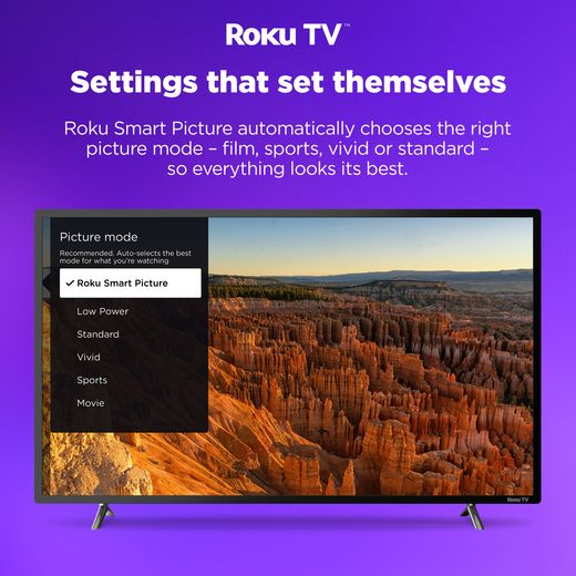 Veltech 55" 4K Ultra HD DLED Smart Roku TV - annotation - setting shot