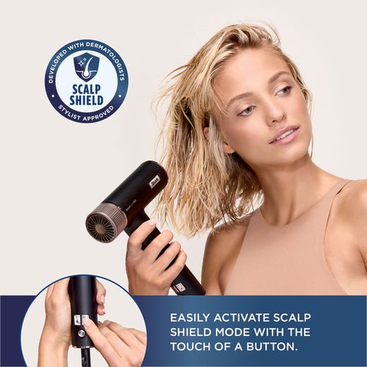 Shark SpeedStyle Pro 3-in-1 HD731UK Hot Air Styler - Black - Annotation - Scalp shield