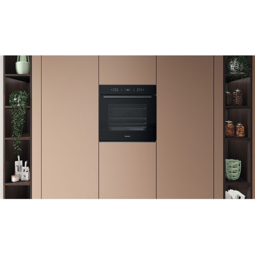 Hotpoint 859991683210 Electric Single Oven Black - Oven in kitchen shot 