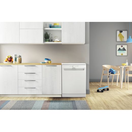 Indesit Standard Dishwasher - White  - Dishwasher in kitchen shot