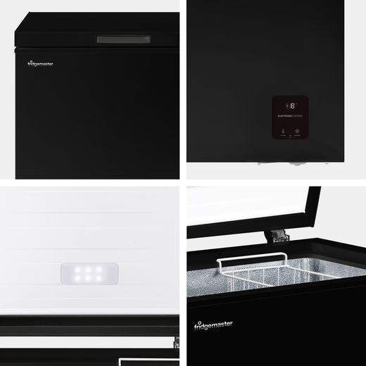 Fridgemaster Chest Freezer - Black - Close up detail shot
