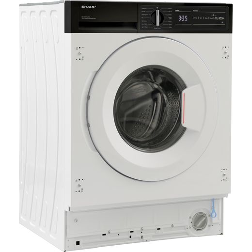 Sharp ES-NIH714BWA-EN Integrated 7kg Washing Machine with 1400 rpm - White - Right perspective shot