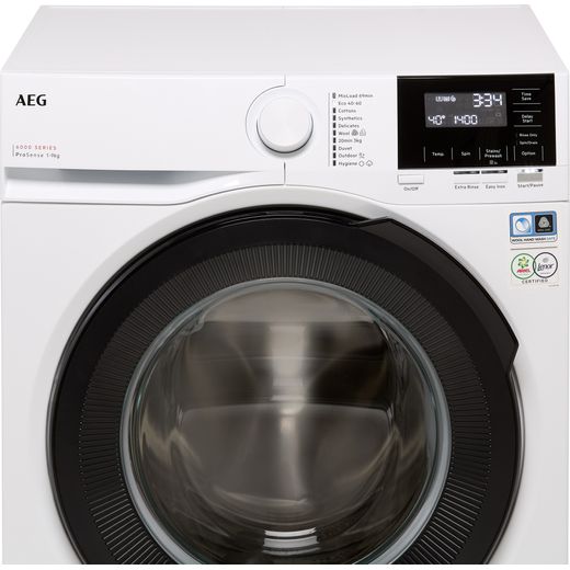 AEG ProSense® Technology LFR61944B 9kg Washing Machine with 1400 rpm - White - Close up shot