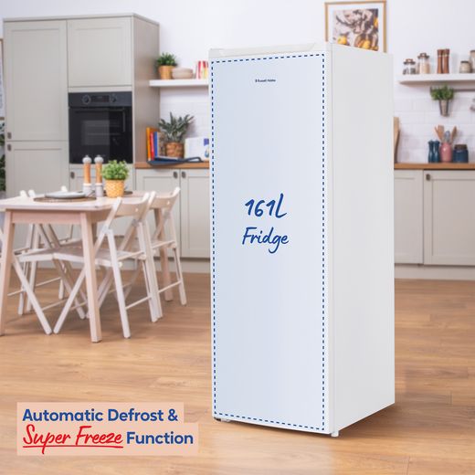 Russell Hobbs RH143FFFZ542E1W 143cm Small Upright Freezer with Door-on-door Kit - White - Annotation - super freeze shot