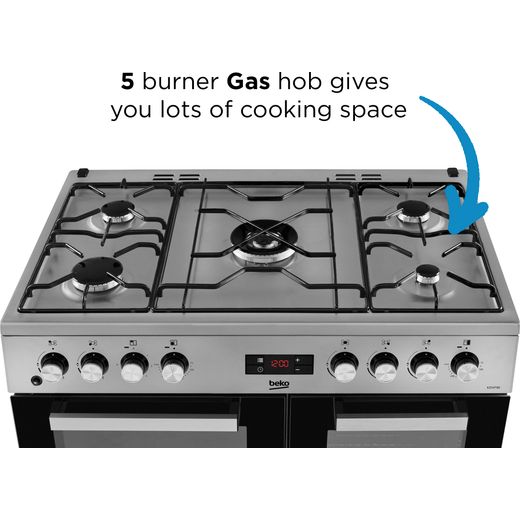 Beko KDVF90X 90cm Dual Fuel Range Cooker - Stainless Steel
