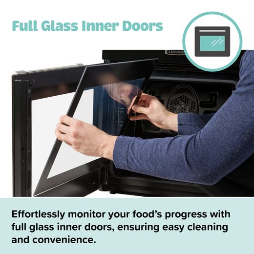 Leisure Cuisinemaster 90cm Electric Range Cooker with Ceramic Hob - Black - Annotation - Full glass inner doors