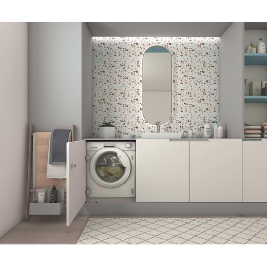 Candy CBW28D4WM5J-80 Integrated 8kg Washing Machine with 1200 rpm - White - Washer dryer in utilty room shot