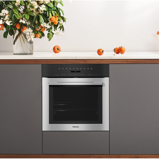 Miele ContourLine Electric Single Oven - Clean Steel - Single oven in modern kitchen