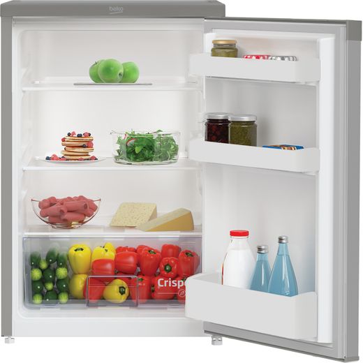 Beko UL4584S Fridge - Silver - Front with door open shot