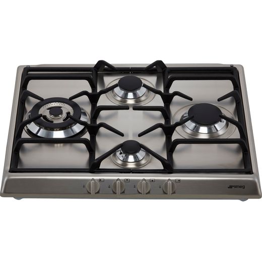 Smeg Cucina SR60GHS 60cm Gas Hob - Stainless Steel - Low perspective shot
