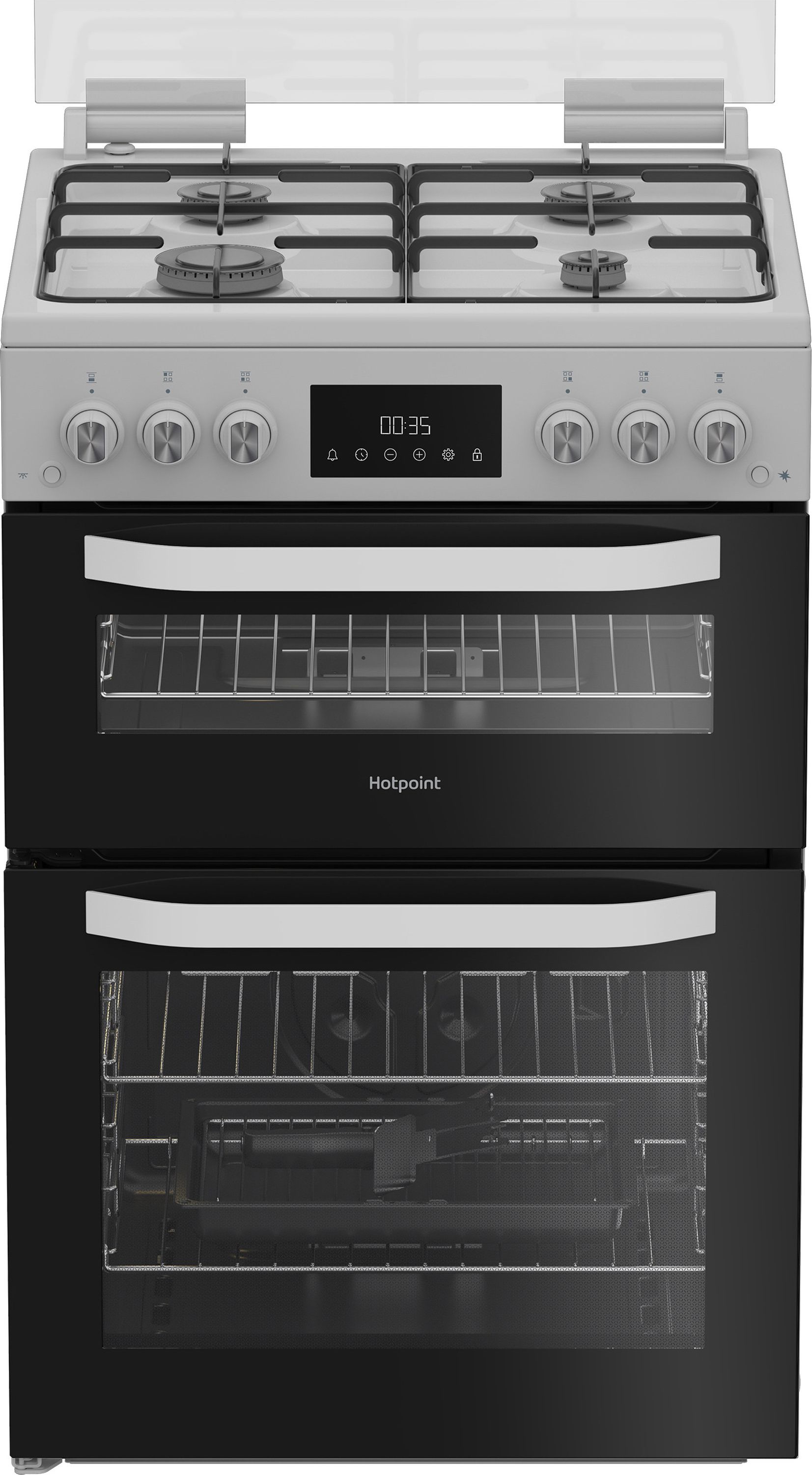 Image of Hotpoint HDG6GDCW 60cm wide Double Oven Gas Cooker - White, White