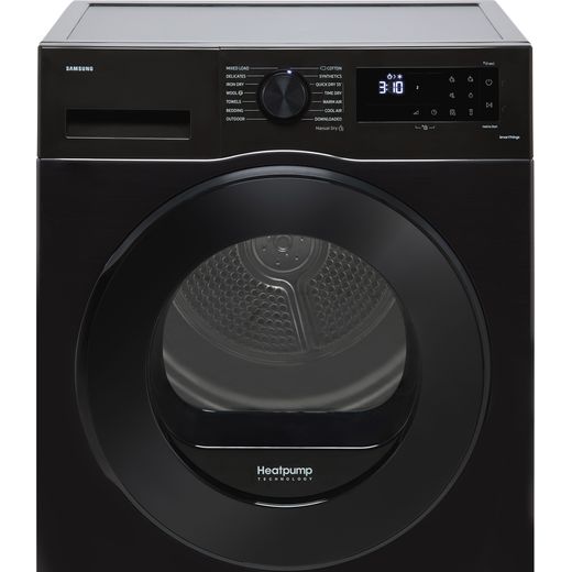 Samsung Series 5 OptimalDry™ DV80CGC0B0AB Wifi Connected 8Kg Heat Pump Tumble Dryer - Black - Control panel shot