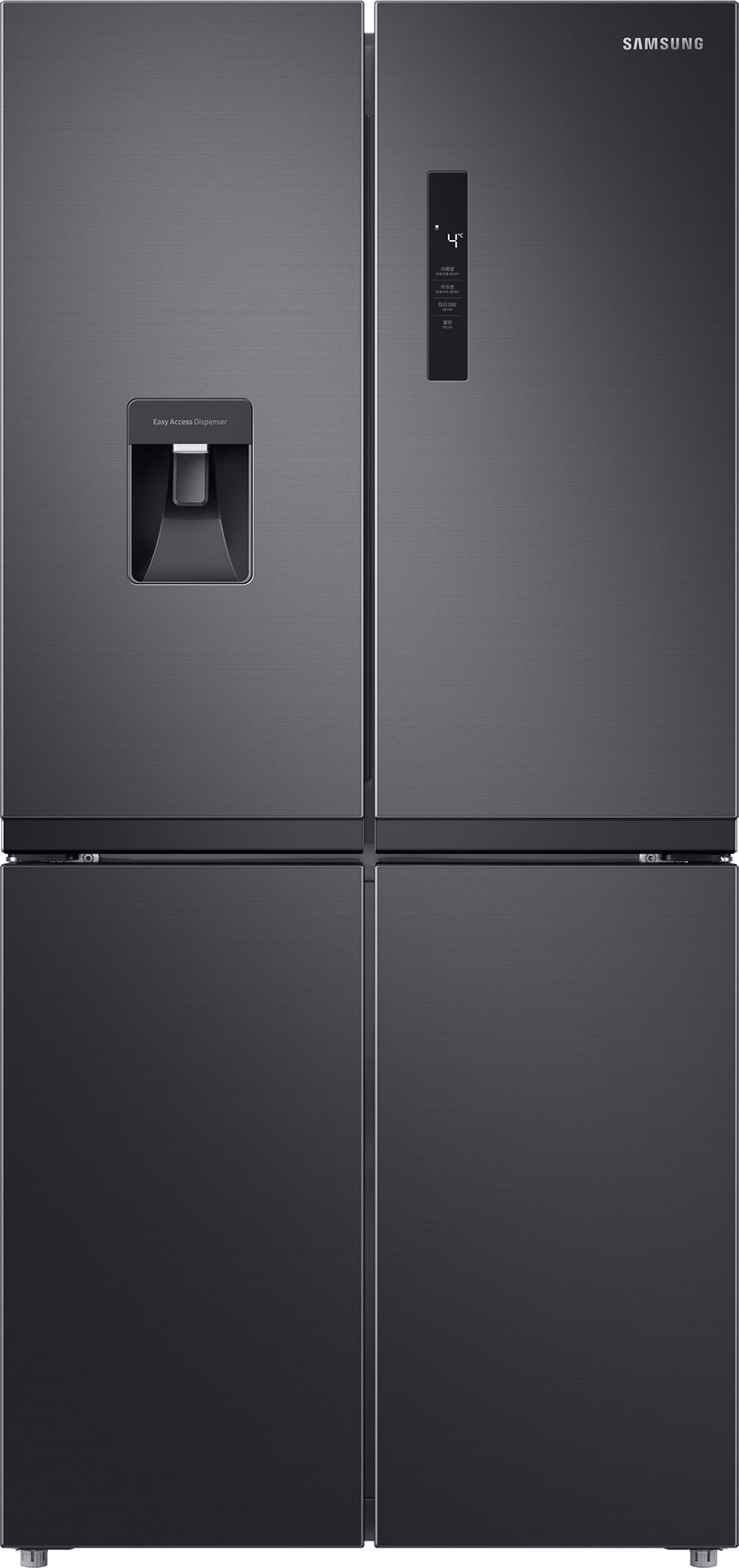 Samsung RF48A401EB4 Non-Plumbed Total No Frost American Fridge Freezer - Gentle Black Matt - E Rated, Black