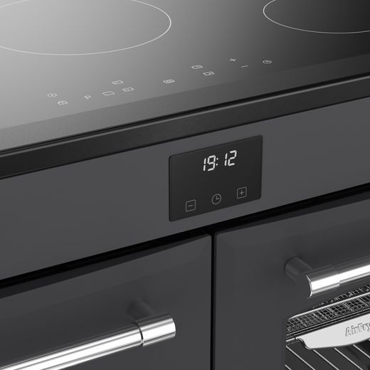 Belling Farmhouse 100Ei 100cm Electric Range Cooker with Induction Hob - Anthracite - Control panel shot 