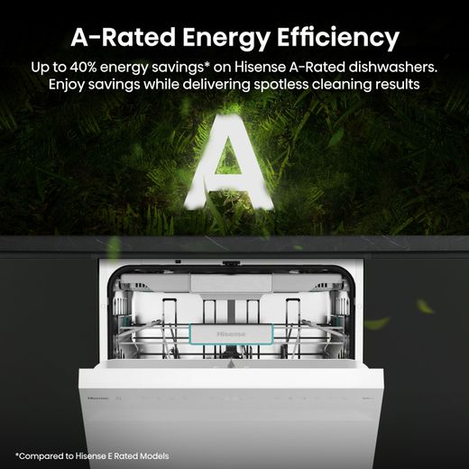 Hisense Standard Dishwasher - White - Annotation - A rated