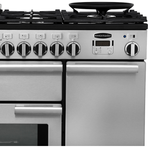 Rangemaster Professional Deluxe 90cm Dual Fuel Range Cooker - Stainless Steel