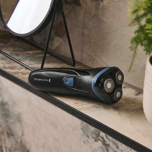 Remington R1 Style Series R1000 Mens Shaver - Black - Shaver in bathroom