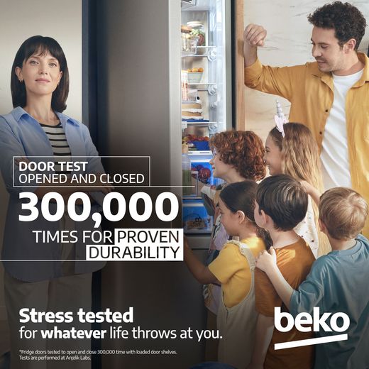 Beko HarvestFresh™ AeroFlow™ CNA4686VPS 186cm 70/30 Frost Free Fridge Freezer - Stainless Steel - Annotation - Reliability---Stress-Test-(1)