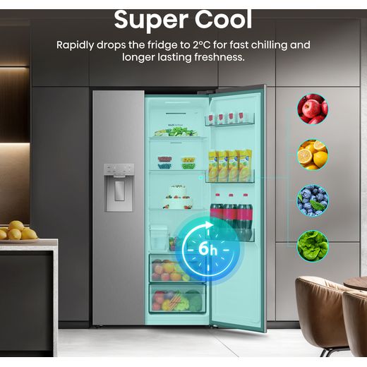 Hisense American Fridge Freezer - Stainless Steel  - Annotation - super cool shot