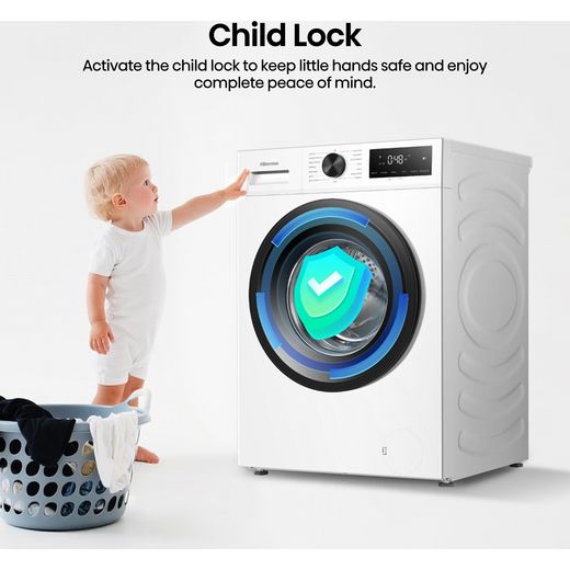 Hisense 1i Series WF1I1142BWL2 11kg Washing Machine with 1400 rpm - White - Annotation - child lock shot