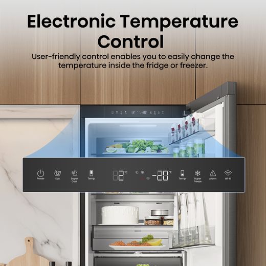 Hisense 60/40 Total No Frost Fridge Freezer - Black - Annotation - Electronic temperature control